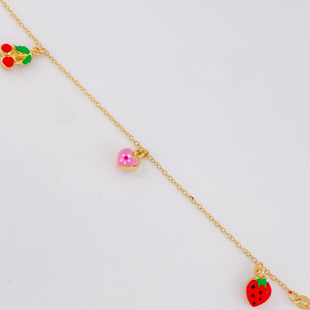 Pulso Modulable Rolo Dijes Colgantes 2.55g / 18.1cm - 16.1cm / 1.3mm Oro Amarillo 18K