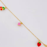 Pulso Modulable Rolo Dijes Colgantes 2.55g / 18.1cm - 16.1cm / 1.3mm Oro Amarillo 18K
