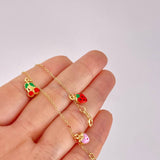 Pulso Modulable Rolo Dijes Colgantes 2.55g / 18.1cm - 16.1cm / 1.3mm Oro Amarillo 18K