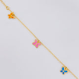 Pulso Modulable Rolo Seguido Mariposas 1.45g / 15.9cm - 13.9cm / 1.3mm Oro Amarillo 18K