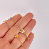 Pulso Modulable Rolo Seguido Mariposas 1.45g / 15.9cm - 13.9cm / 1.3mm Oro Amarillo 18K