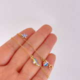 Pulso Modulable Rolo Dijes Colgantes 2.45g / 18.2cm - 16.2cm / 1.3mm Oro Amarillo 18K