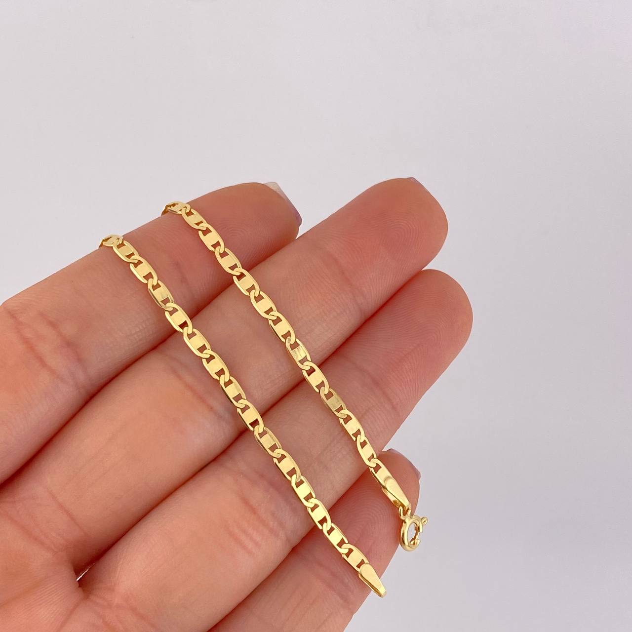 Cadena Plana 4.7g / 50cm / 2.5mm Oro Amarillo 18K