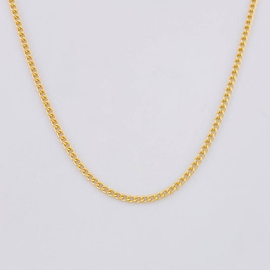 Cadena Mini Cubana 2g / 40cm / 2.4mm Oro Amarillo 18K