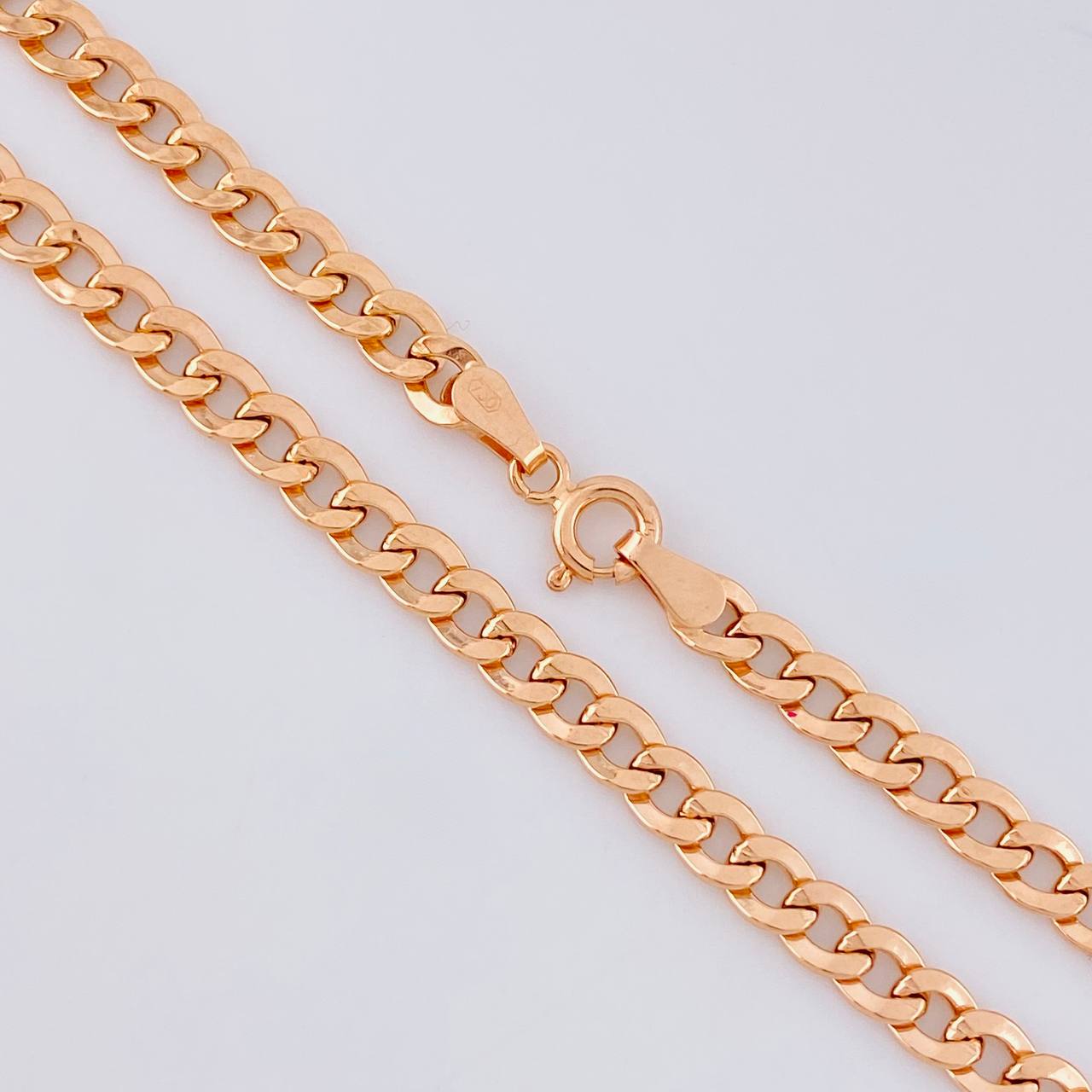 Cadena Cubana 7.3g / 60cm / 4.2mm Oro Rosa 18K