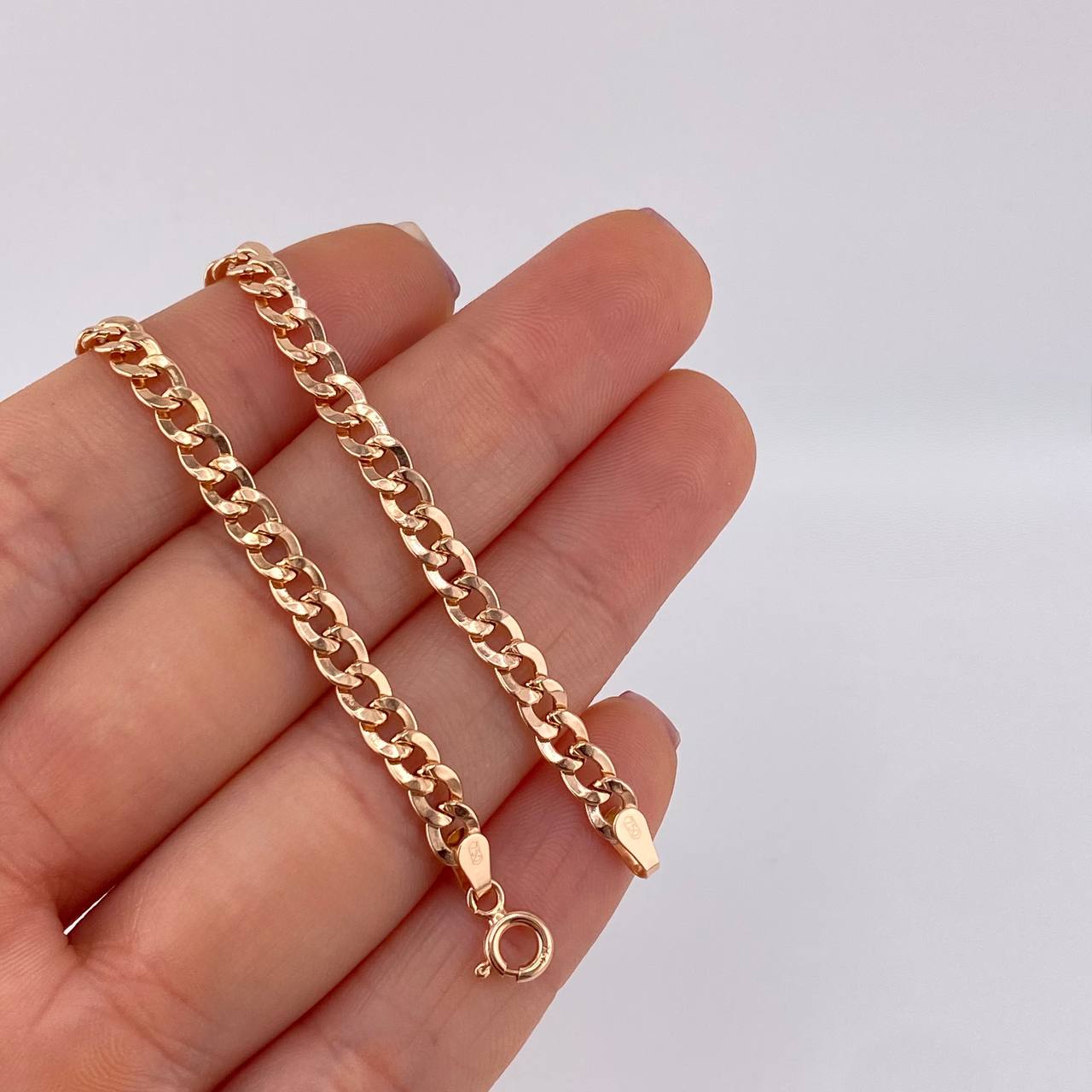 Cadena Cubana 7.15g / 60cm / 4.2mm Oro Rosa 18K