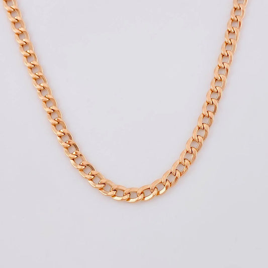 Cadena Cubana 7.15g / 60cm / 4.1mm Oro Rosa 18K