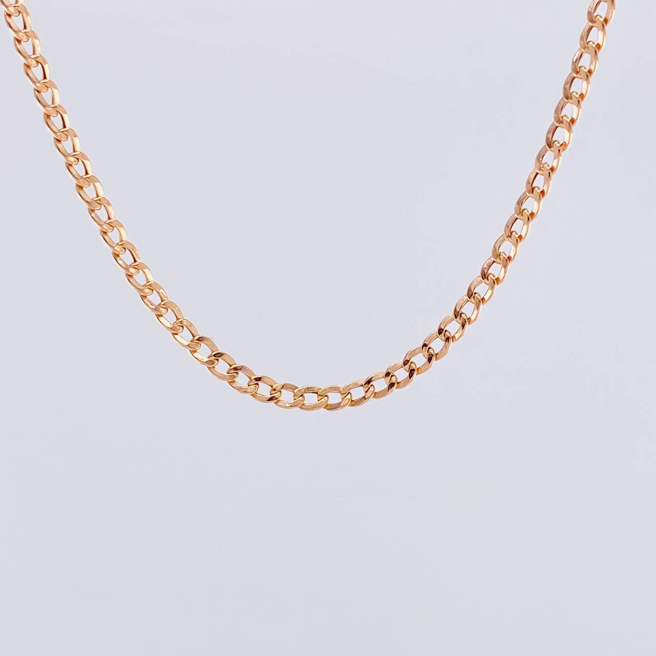 Cadena Cubana 4.2g / 60cm / 3mm Oro Rosa 18K