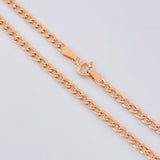 Cadena Cubana 4.2g / 60cm / 3mm Oro Rosa 18K