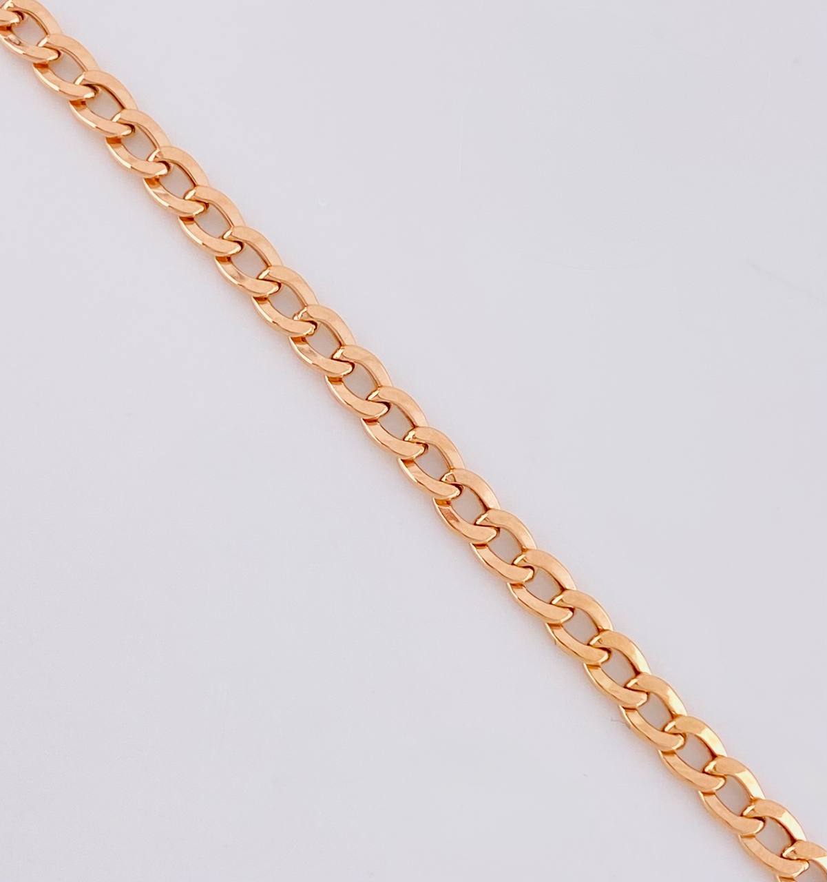 Cadena Cubana 4.2g / 60cm / 3mm Oro Rosa 18K