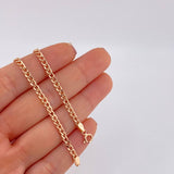 Cadena Cubana 4.35g / 60cm / 3mm Oro Rosa 18K