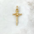 Dije Cruz Clavos Enlazados 5.3gr / 4.8cm / Circones Blancos Oro Amarillo