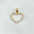 Dije Silueta Corazón 1.7gr / 2.5cm / Circones Blancos Oro Amarillo 18K ©