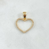 Dije Silueta Corazón 1.7gr / 2.5cm / Circones Blancos Oro Amarillo 18K ©