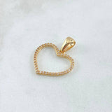 Dije Silueta Corazón 1.7gr / 2.5cm / Circones Blancos Oro Amarillo 18K ©