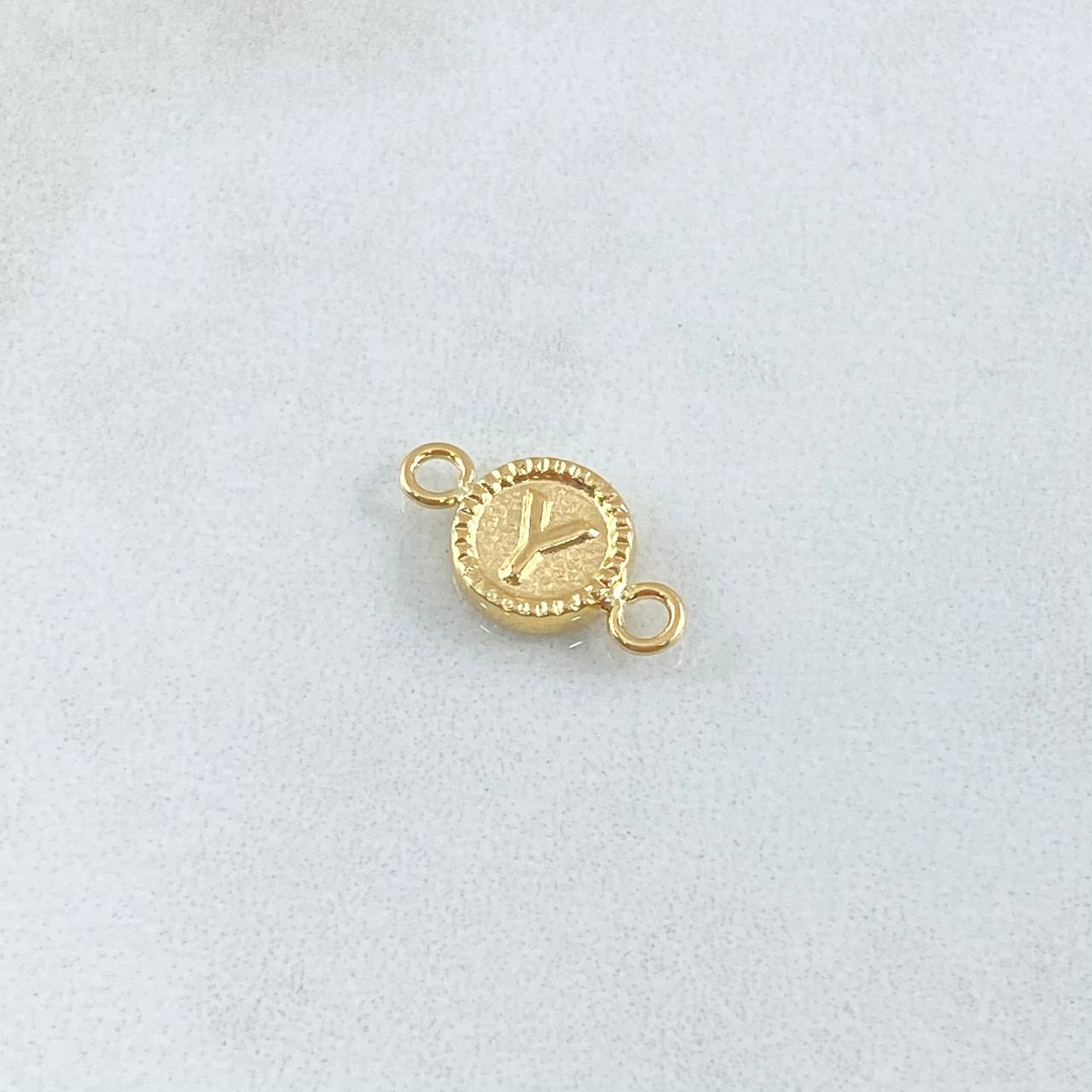 Herraje Letra Y 0.45gr / 1.5cm / Circulo Bordeado Oro Amarillo 18K ©
