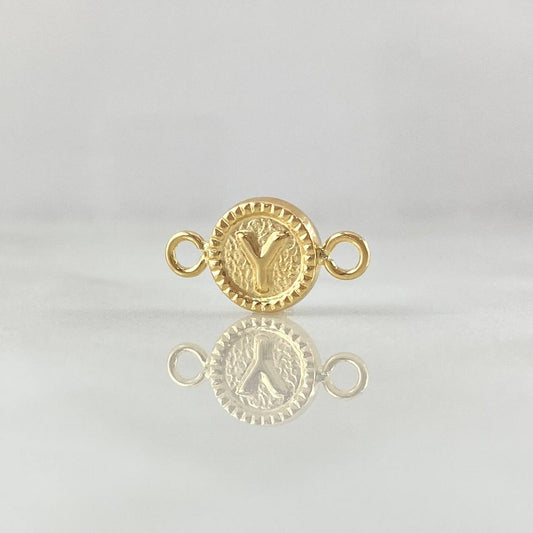 Herraje Letra Y 0.45gr / 1.5cm / Circulo Bordeado Oro Amarillo 18K ©