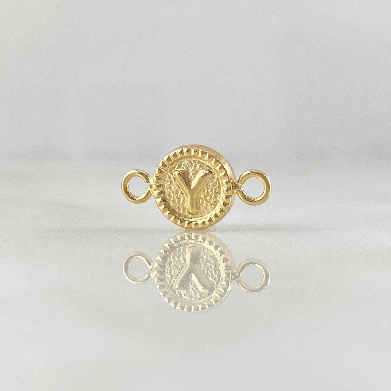 Herraje Letra Y 0.45gr / 1.5cm / Circulo Bordeado Oro Amarillo 18K *