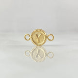 Herraje Letra Y 0.45gr / 1.5cm / Circulo Bordeado Oro Amarillo 18K *