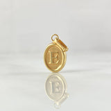 Dije Letra E 0.55gr / 1.7cm / Ovalo Liso Oro Amarillo 18K