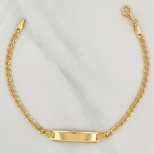 Pulso Cubano Placa Rectangular 3.75 g / 18 cm / 1.8 mm Oro Amarillo 18K