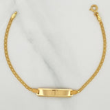 Pulso Chino Placa Rectangular 3.35 g / 17.3 cm / 1.7 mm Oro Amarillo 18K