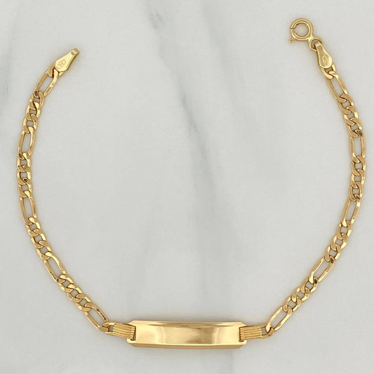Pulso Figaro Placa Rectangular 3.05 g / 18.3 cm / 2 mm Oro Amarillo 18K