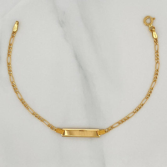 Pulso Figaro Placa Rectangular 1.55 g / 16 cm / 1.1 mm Oro Amarillo 18K