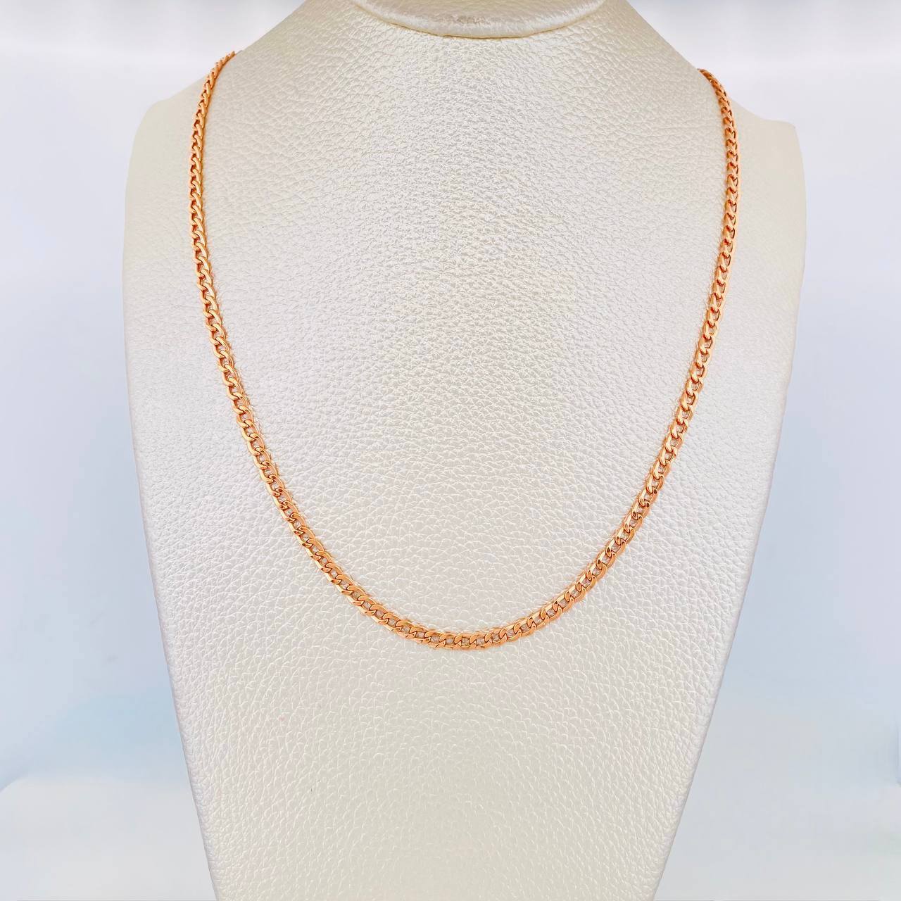 Cadena Cubana 4.3g / 60cm / 2.95mm Oro Rosa 18K