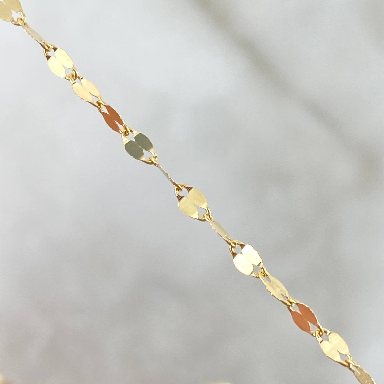 Cadena Flor Espejo 1.3gr / 45cm / +3 Oro 18K