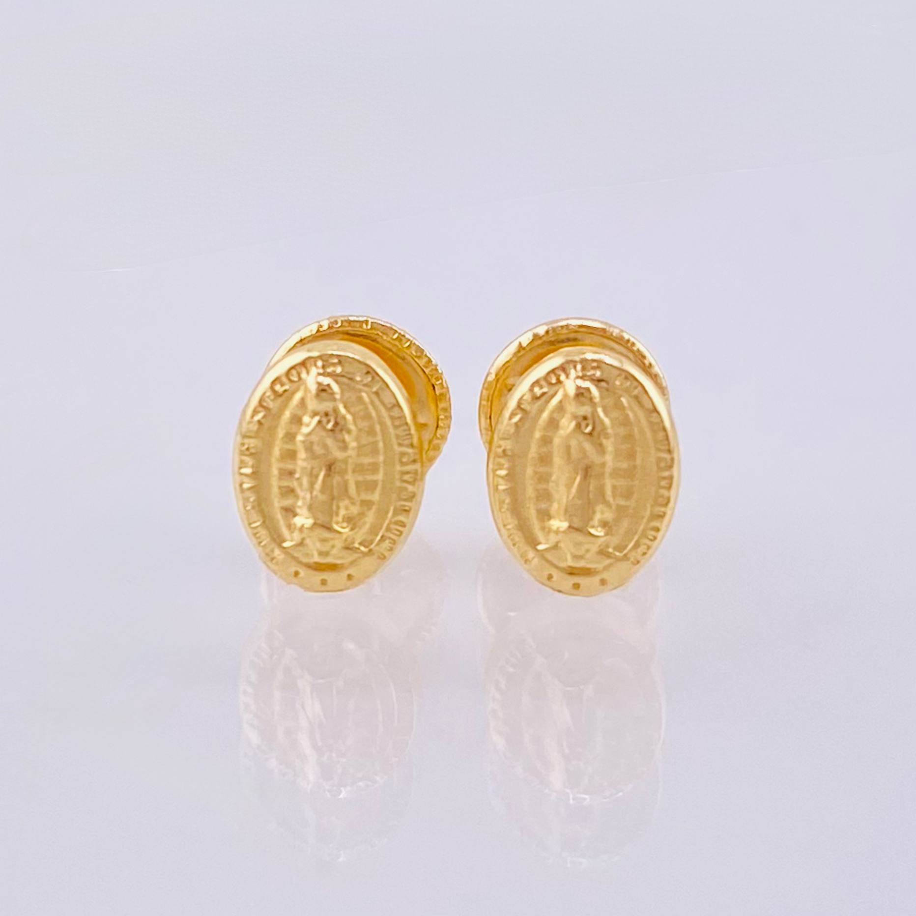 Topos Virgen de Guadalupe Mate 0.55gr / 7mm Oro Amarillo 18K *