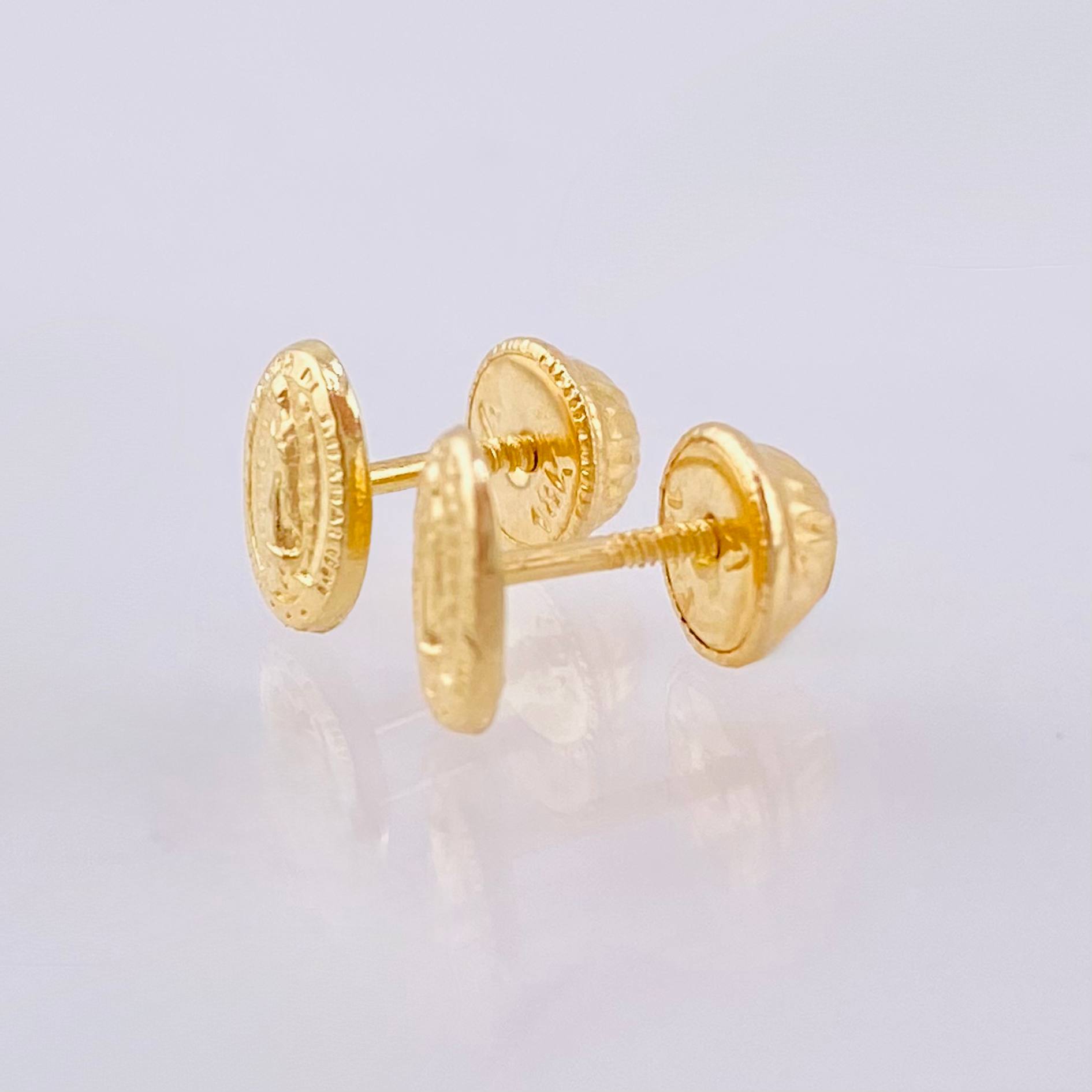Topos Virgen de Guadalupe Mate 0.55gr / 7mm Oro Amarillo 18K *