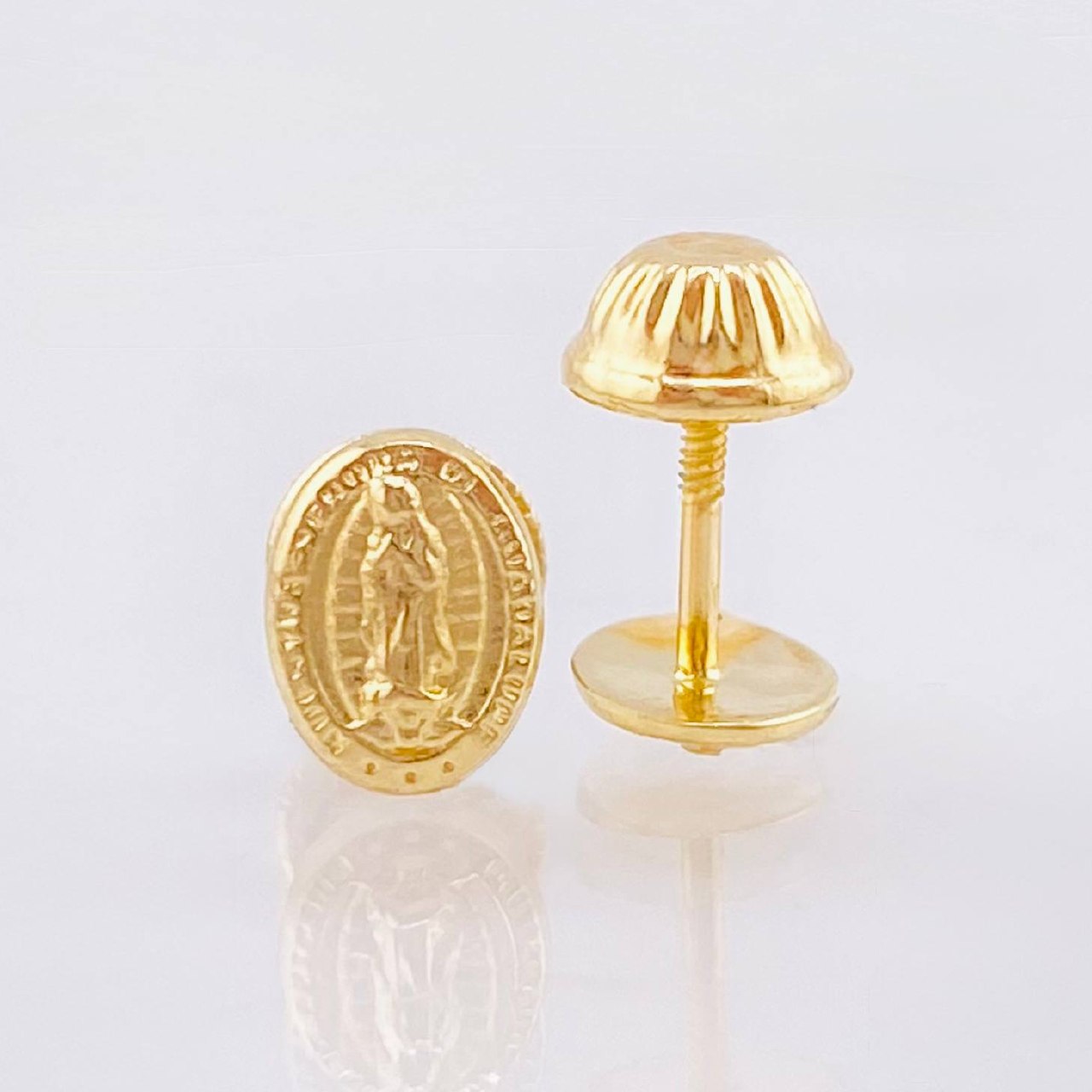 Topos Virgen de Guadalupe Mate 0.55gr / 7mm Oro Amarillo 18K *