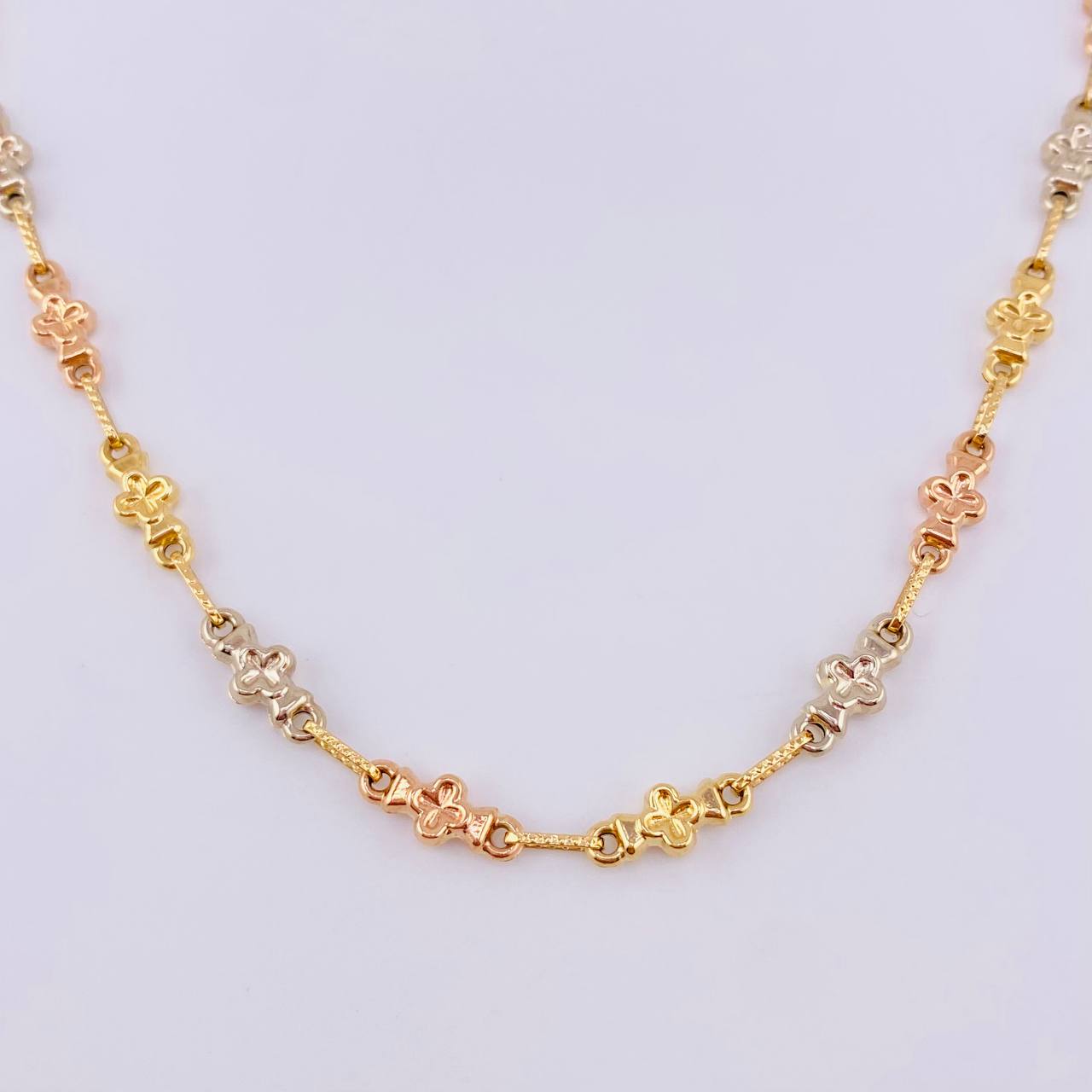 Cadena Rustica Cruzada 11.05gr / 60cm / 5mm Tres Oros 18K *