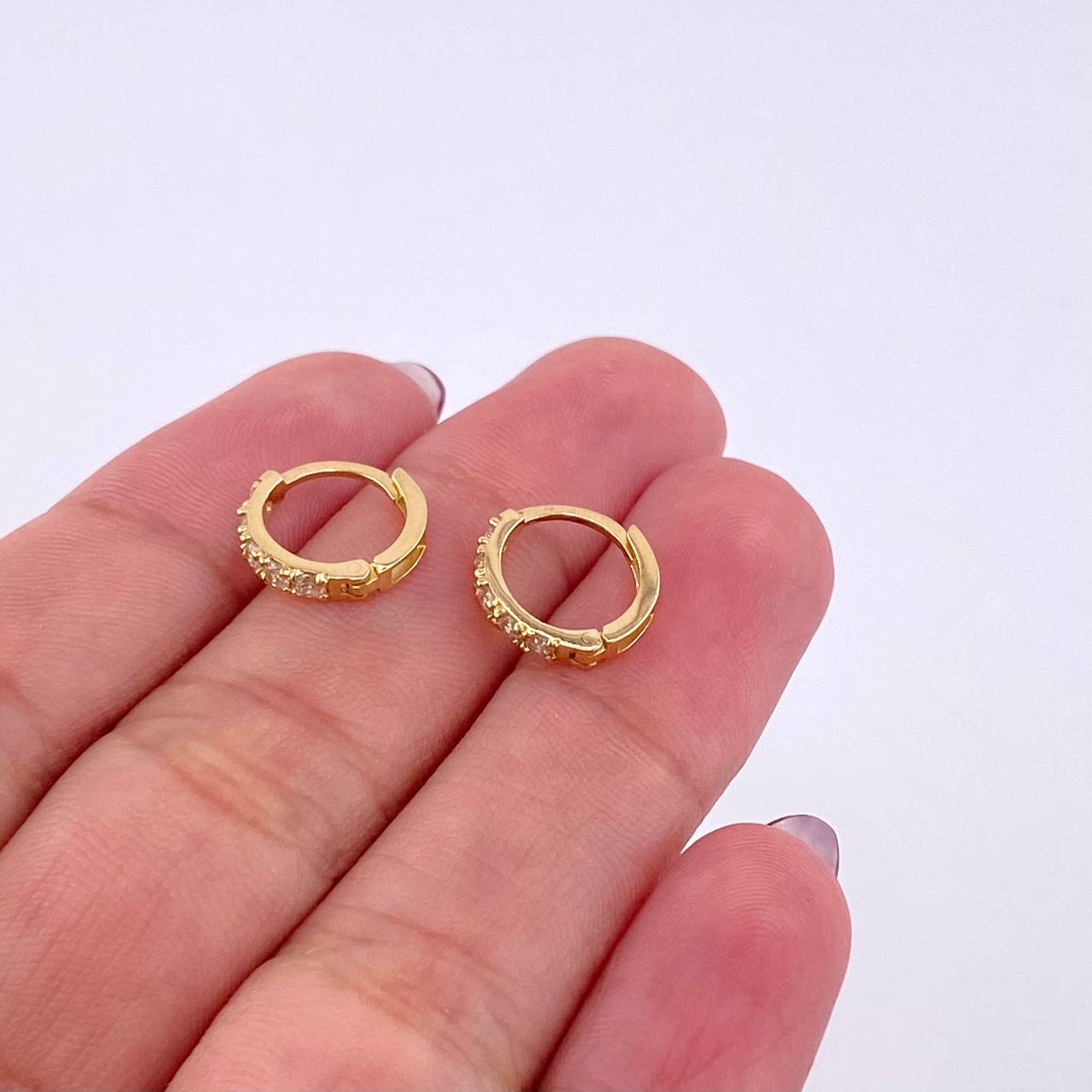 Candongas Carril Espaciado 1.5gr / 1.1cm / Oro Amarillo 18K *