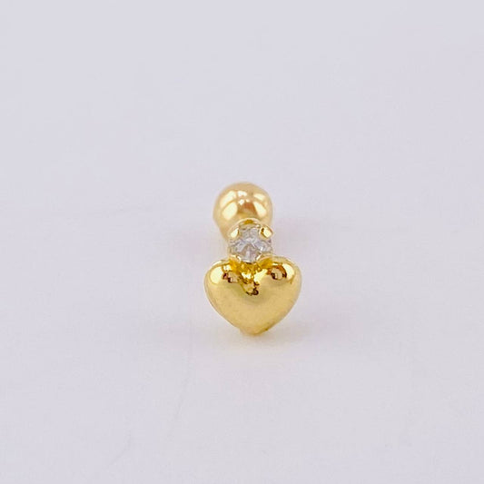 Piercing Destello Corazon 0.35gr / 1.1cm / Oro Amarillo 18K ©
