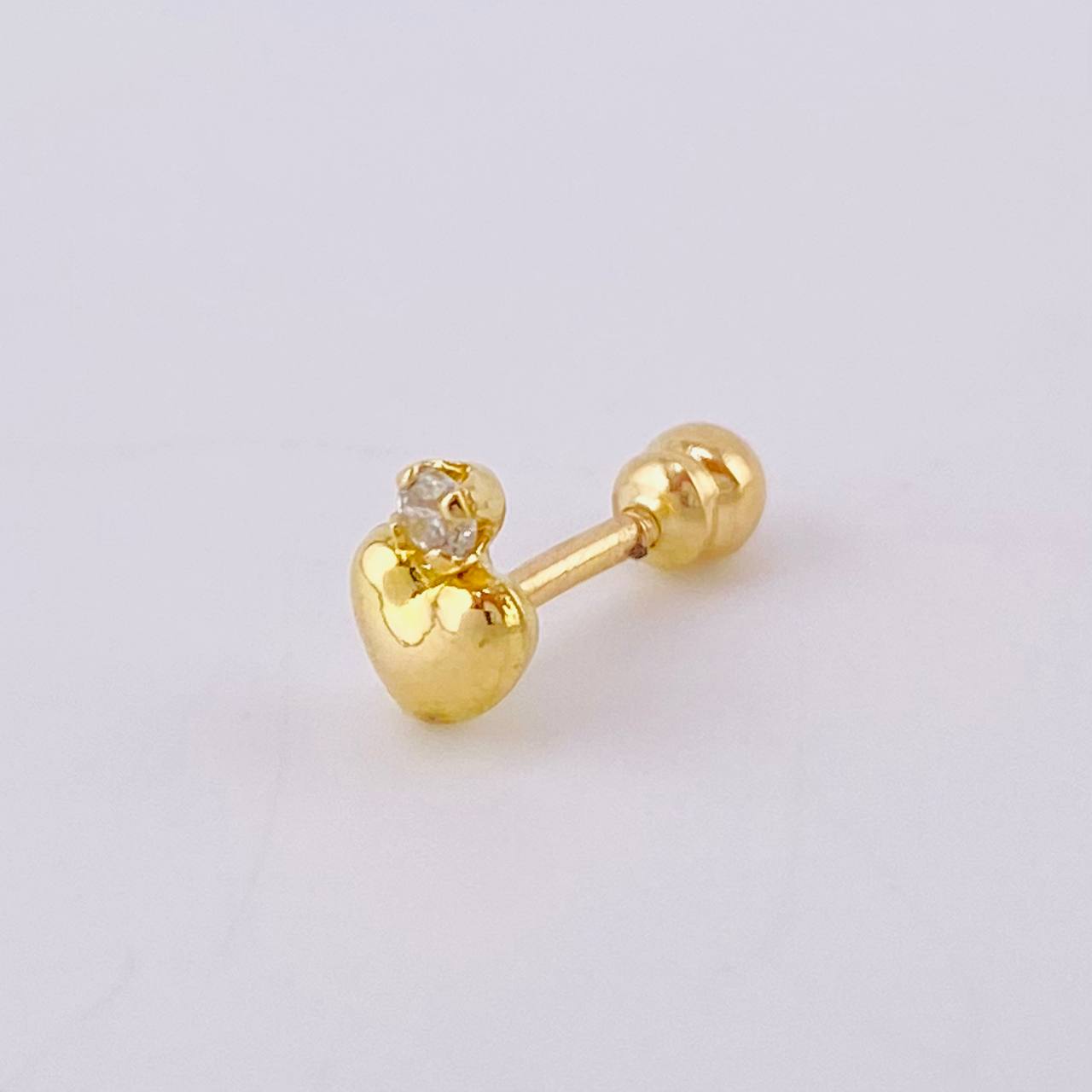 Piercing Destello Corazon 0.35gr / 1.1cm / Oro Amarillo 18K *