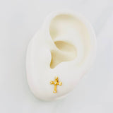 Topos Cruz Corazones 0.8g / 9.3mm Oro Amarillo 18K