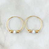 Candongas Trio Bolas Lisa perladas 2.2gr / 1.7cm / 5mm Oro Amarillo 18K
