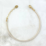 Pulso Tennis 3.45gr / 17cm-20cm / 1.9mm Circones Blanco Oro Amarillo +4 ©