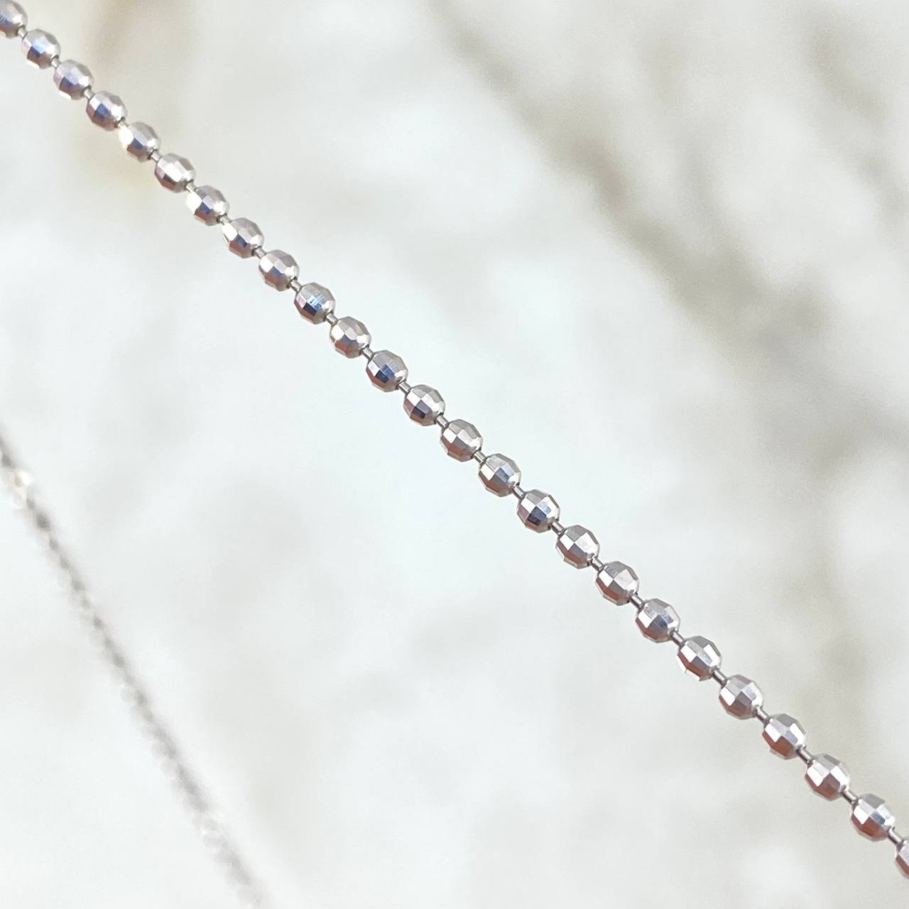 Cadena Militar 6.3gr / 50cm / 1.7mm Diamantada Discoteca Oro Blanco +3
