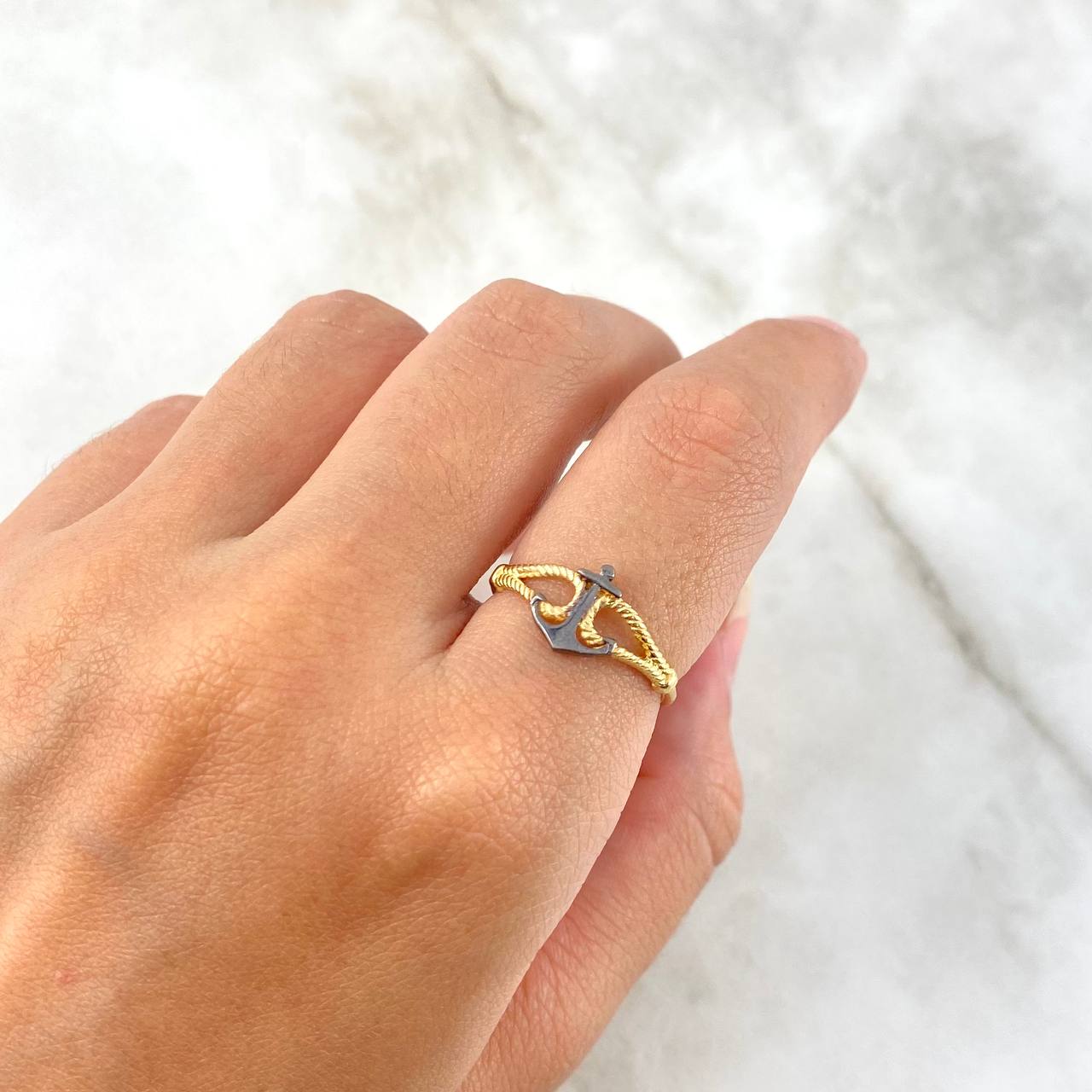 Anillo Ancla 1.75gr / T6 3/4 / Oro Amarillo