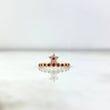 Anillo Churumbela Flor 1.45gr / T5 1/4 / Circones Fucsias Blancos Oro Amarillo