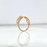 Anillo Corona Mariposa 15s 2.25gr / T5 / Circones Blancos Oro Amarillo