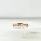 Anillo Corazones 0.95gr / T5 1/2 / Circones Blancos Oro Rosa