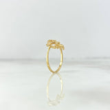 Anillo Love 1.25gr / T5 1/4 / Circones Blancos Oro Amarillo