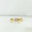 Anillo Solitario Tres Lineas 1.4gr / T6 / Circon Blanco Oro Amarillo