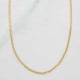 Cadena Escalera Plana 1.9g / 50cm / 1.3mm Oro Amarillo 18K