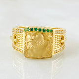 Anillo Rostro Jesus Mate 8.45gr / T10 3/4 / Oro Amarillo 18K