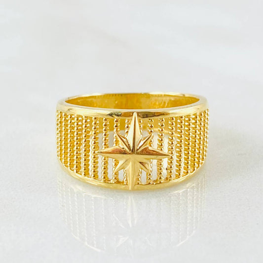 Anillo Estrella Cardinal 3.55gr / T6 / Oro Amarillo 18K